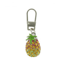 Charger l&#39;image dans la galerie, Tirette pour fermeture éclair charms ananas strass vert ou jaune
