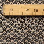 Coupon motifs traditionnels japonais Seigaiha écru 45 cm X 55 cm