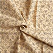 Coupon 45 cm X 55 cm 100 % coton motifs traditionnels japonais Asanoha écru