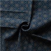 Coupon motifs traditionnels japonais Asanoha indigo 45 cm X 55 cm