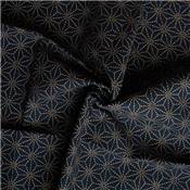 Coupon  motifs traditionnels japonais Asanoha bleu marine 45 cm X 55 cm