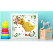 Kit complet broderie diamant Le poussin fleuri