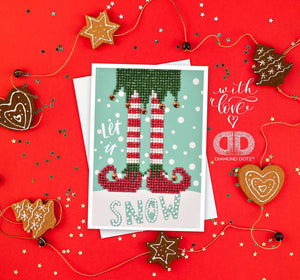 Kit carte de vœux Broderie Diamant LET IT SNOW