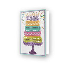 Charger l&#39;image dans la galerie, Kit carte de vœux Broderie Diamant HAPPY BIRTHDAY CAKE
