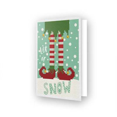 Kit carte de vœux Broderie Diamant LET IT SNOW