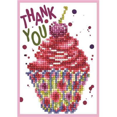 Kit carte de vœux Broderie Diamant CUP CAKE THANK YOU