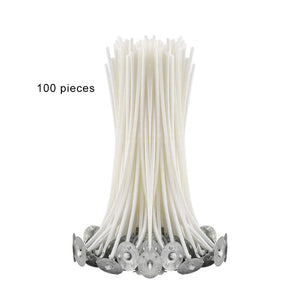 Lot de 100 mèches de bougie en coton paraffinée au choix : 9 cm/ 15 cm/ 20 cm et accessoires pour fabrication bougies