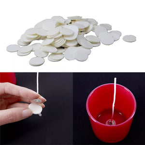 Lot de 100 mèches de bougie en coton paraffinée au choix : 9 cm/ 15 cm/ 20 cm et accessoires pour fabrication bougies