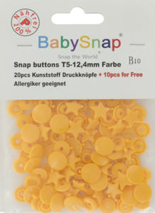 20 Boutons pressions BabySnap étoile jaune 12,4 mm