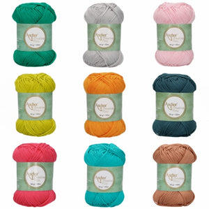 Lot 10 pelotes fil 100 % coton mercerisé Anchor Style Creativa 50 g 62 couleurs