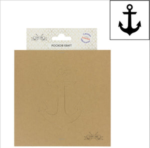 Gabarit pochoir en carton kraft ancre marine 7 cm X 10 cm