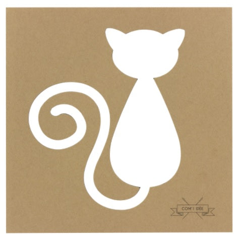 Gabarit pochoir en carton kraft chat 12 cm X 10 cm