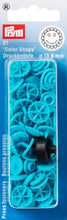 Charger l&#39;image dans la galerie, 21 Boutons pressions Color Snaps fleurs dentelées 13.6 mm 4 couleurs.
