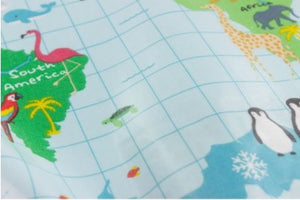 Tissu Fryett's enduit carte du monde 100 % coton et PVC 132 cm