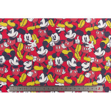 Charger l&#39;image dans la galerie, Coupon tissu Mickey fond rouge ou blanc 100 % coton 45 x 45 cm
