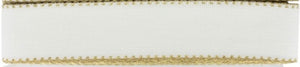 Galon à broder 50 mm liseré blanc or ou argent (6.3 cm) X 25 mètres