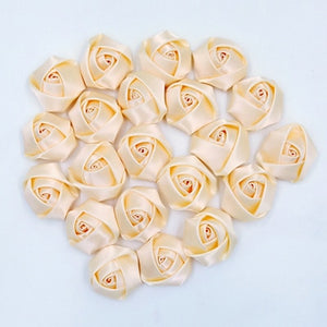 Lot de 10 mini roses en soie 3,5 cm/32 couleurs.