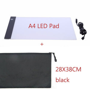 Tablette lumineuse LED, A4, portable avec USB et trousse étanche.