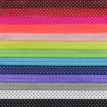 Charger l&#39;image dans la galerie, Bande élastique satinée motif pois 15 mm X 2 ou 4 mètres/13 couleurs
