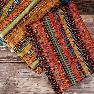 Coupon tissu fin motifs africain brillant 100 % coton 145 cm X 45 cm/9 modèles