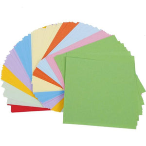 Lot 100 feuilles unies fines 70 g/8 tailles