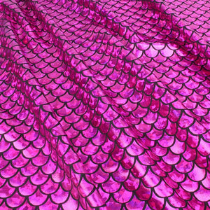 Tissu stretch écailles de sirène 150 cm 8 couleurs.