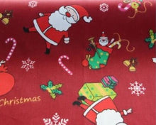 Charger l&#39;image dans la galerie, Coupon de tissu de Noël 100% coton/50 cm X 160 cm/vert ou rouge
