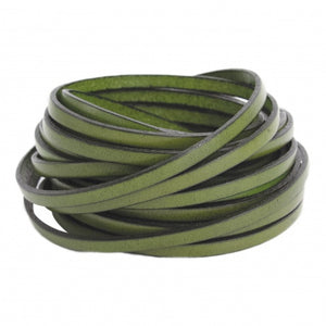 Lanière cuir 5 mm vert boisé